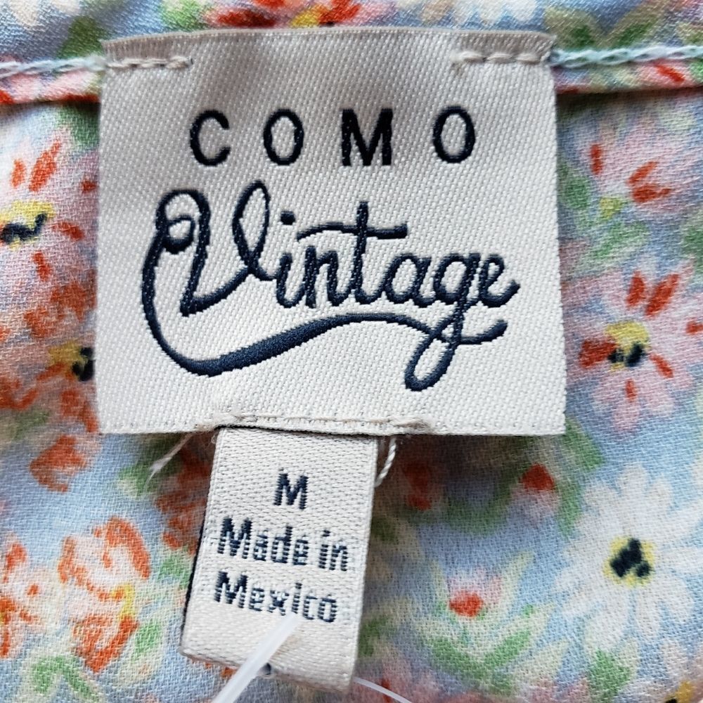 Light Blue Floral Smocked-Hem Cami Top - Picture 4 of 8